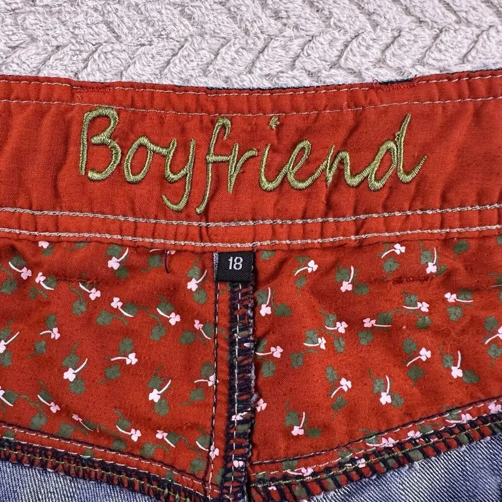 Skater Girl jeans Flower punk Debenhams Boyfriend Jeans Baggy‎ Size 18 Stretch